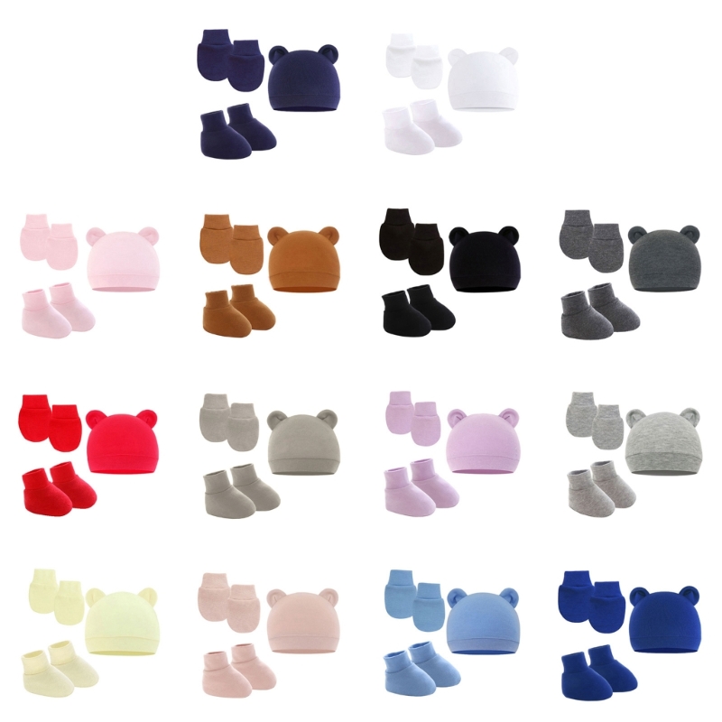 Baby Mittens Scratch - Sarung tangan topi bayi baru lahir,