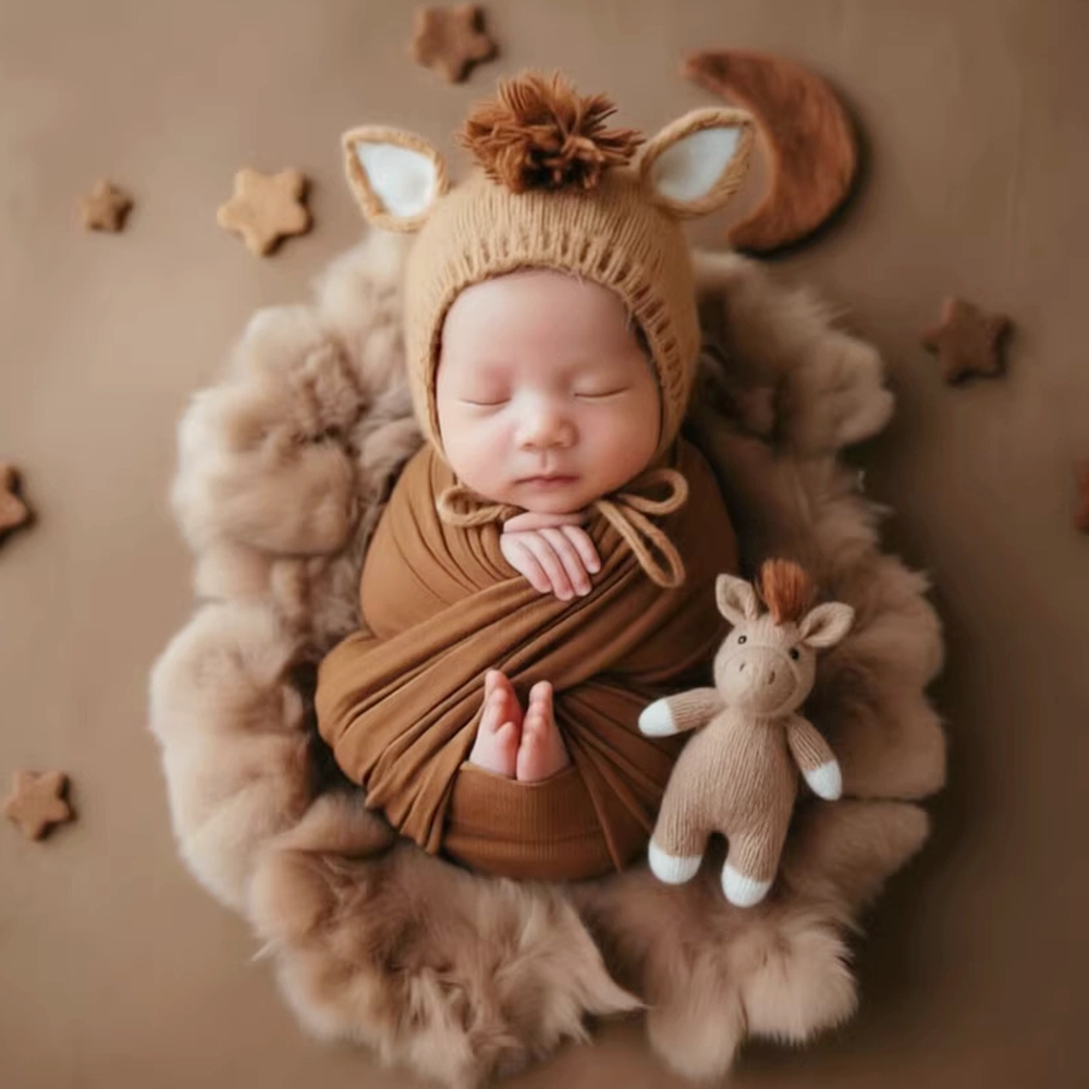 Baby Hat Beanie - Topi Kuda Rajutan dengan Boneka Alat