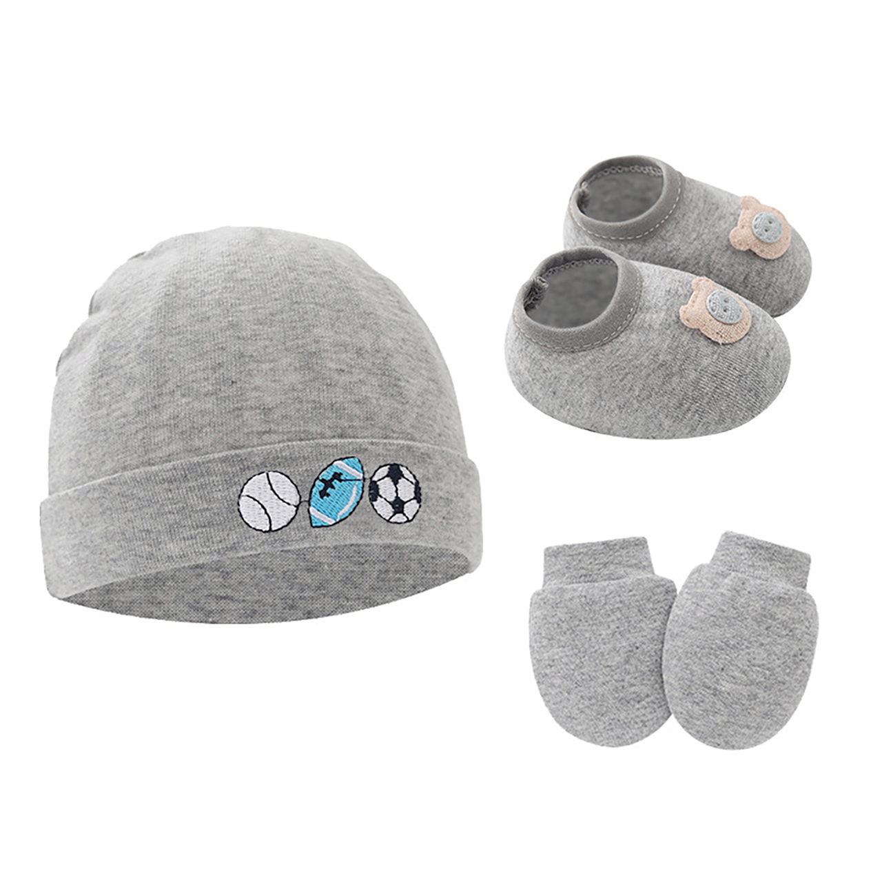3pcs Set Topi Sarung Tangan Se - Baby Mittens Scratch ulasan dan harga
