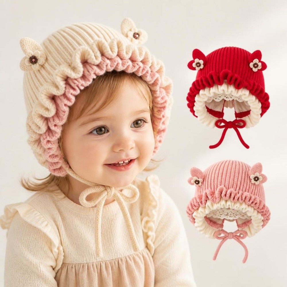 Topi Rajut Putri dengan Hiasan - Baby Hat Beanie ulasan dan harga