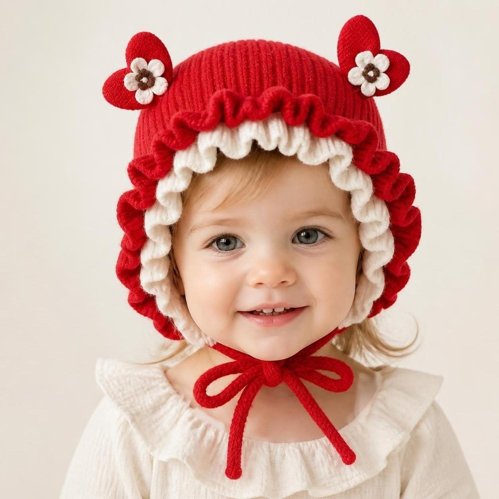 Topi Rajut Putri dengan Hiasan - Baby Hat Beanie ulasan dan harga