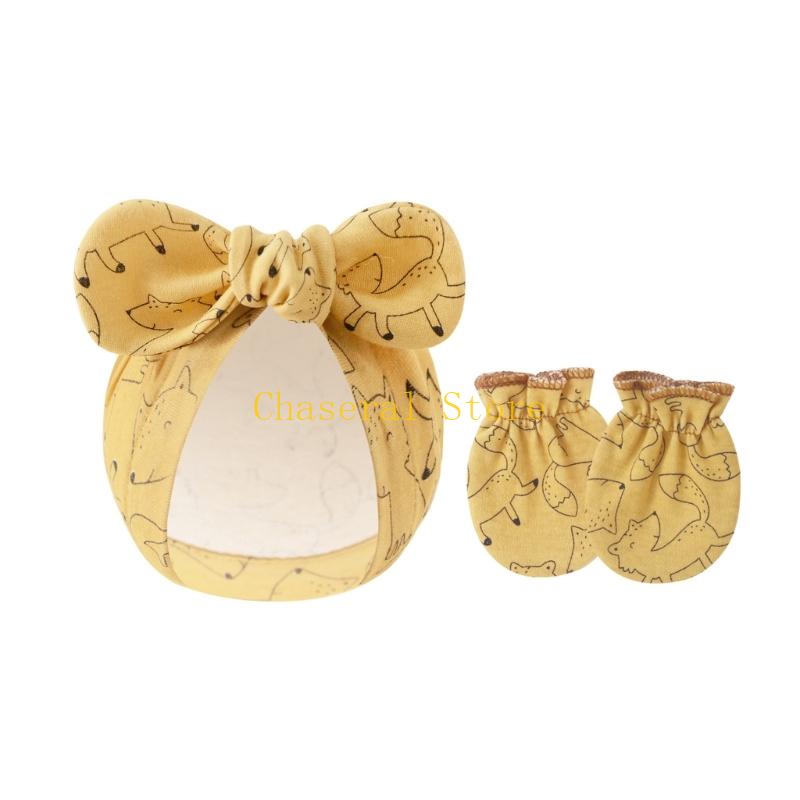 E7CE 4 Set Topi Bowknot Bayi K - Baby Mittens Scratch ulasan dan harga